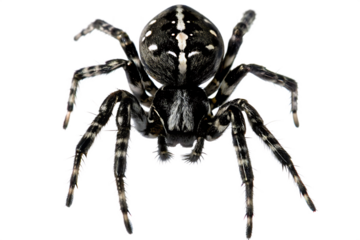 White striped spider isolated on a transparent background