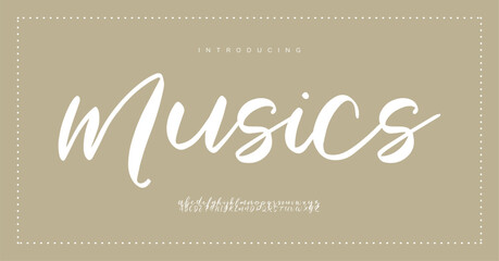 Muscis Signature Elegant Branding Typeface. Handwritten Script Editable Text Effect Template. vector illustration 
