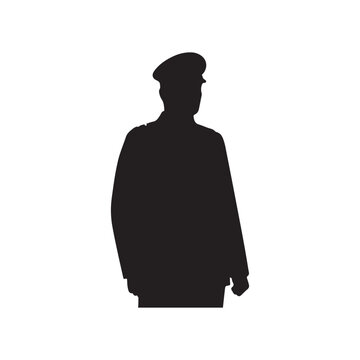 Army commander silhouette vector icon illustration design on white background