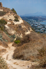 Coastal View from Hillside Landscape of Land, Sea, and Town, Kos Island, Greece, background or wallpaper for your project