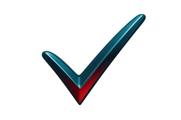 3d check mark with blue and red gradient on a transparent background, ideal for indicating approval, validation, or completion