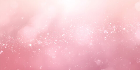 A soft pink background features a gentle white gradient and scattered, glowing sparkles, evoking a dreamy, magical glitter effect.