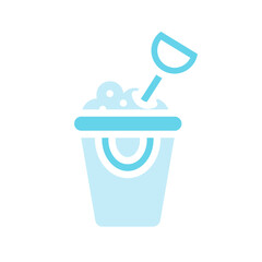 sand beach bucket duotone icon