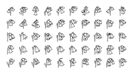 Collection of stylized tree silhouettes for artistic design and illustration