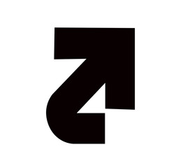 right black up arrow icon white background
