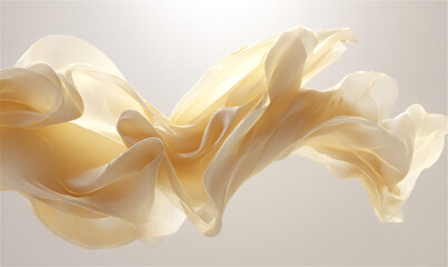 Light Gold Silk Rendering with Flowing Minimal Design