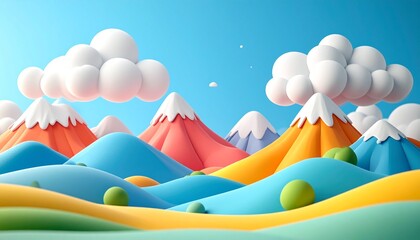 Whimsical Mountain Landscape