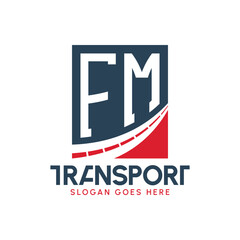 Letter FM Transport Logo Design. Modern FM Road Logo for Delivery, Transport Company and Fleet Business
