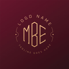 Luxury MBE Logo Design, Elegant Letter MBE Monogram Logo. Minimalist Polygon MBE Logo Design Template