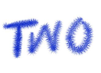 2 Two in words with furry style vector illustration png 