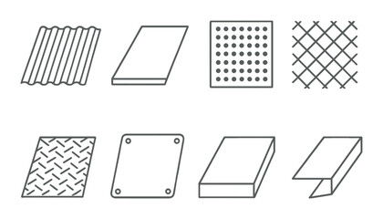 Collection of illustrative metal surfaces including grate and mesh patterns