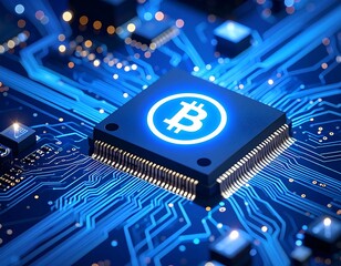 Bitcoin chip on circuit board (1)