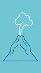Volcano eruption vector illustration nature landscape scalable graphic element