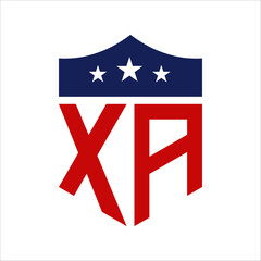 Patriotic XA Logo Design. Letter XA Patriotic American Logo Design for Political Campaign and any USA Event.