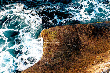Waves Crashing Against Coastal Rock in Ulleungdo, Korea