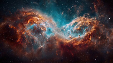 Obraz premium Cosmic nebulae pair