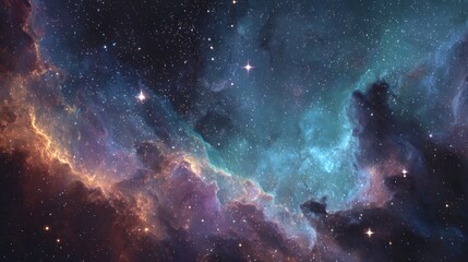 Fototapeta premium Colorful nebula space image