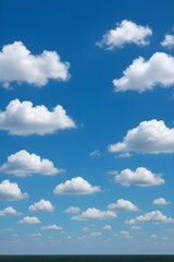 Naklejka premium bright blue sky with fluffy white clouds