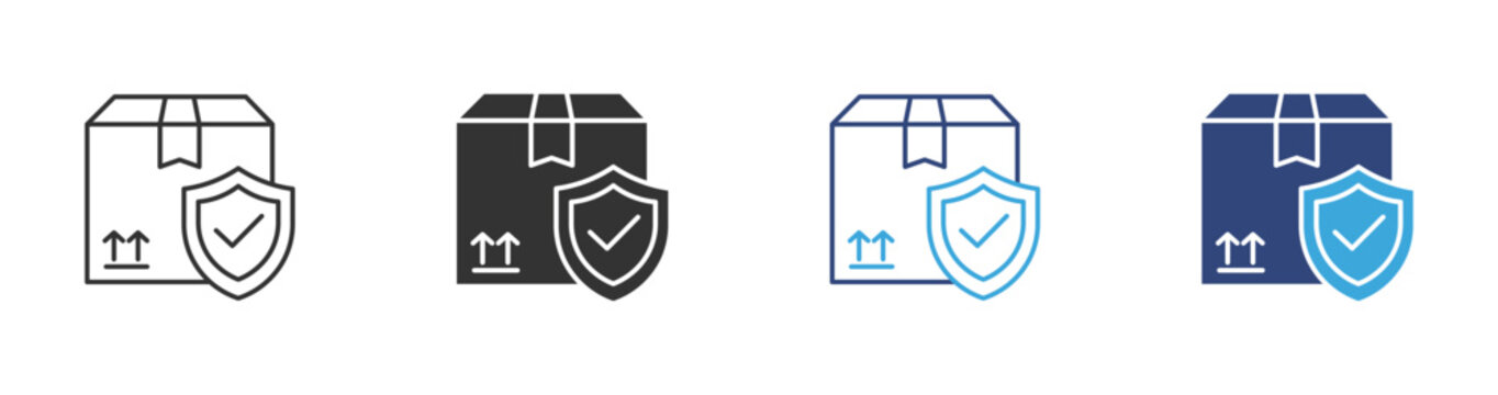 Cargo Security icon set in outline and flat style , vector illustration. 