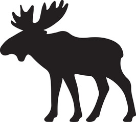 Artistic moose illustration with natural elements
