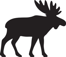Artistic moose illustration with natural elements