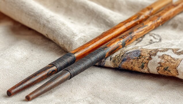 Close-up of handcrafted chopsticks