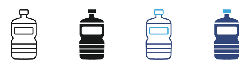 Obraz premium Water dispenser bottle icon set in outline and flat style , vector illustration. 