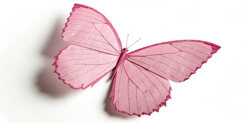Illustration of pink butterfly isolated on white background