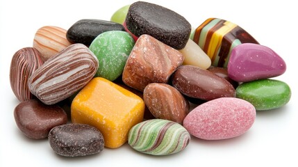 Colorful Candy Assortment A Close Up View of Various Shapes and Textures, Generative AI