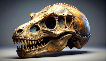 Fototapeta premium Realistic Pachycephalosaurus Skull Close-Up