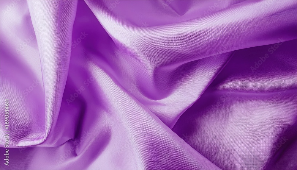 Aufkleber luxurious violet silk fabric folds with soft shine and smooth drape creating elegant abstract textur