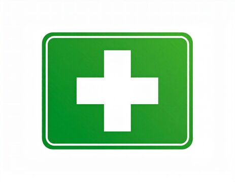 Universal Green First Aid Sign for Health Safety and Medical Emergency Support