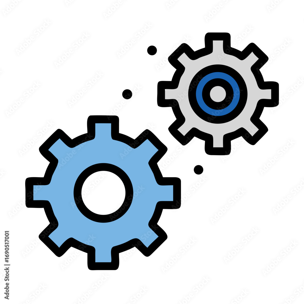 Poster gears mechanism engineering cogwheel settings machine process technology system development icon gra