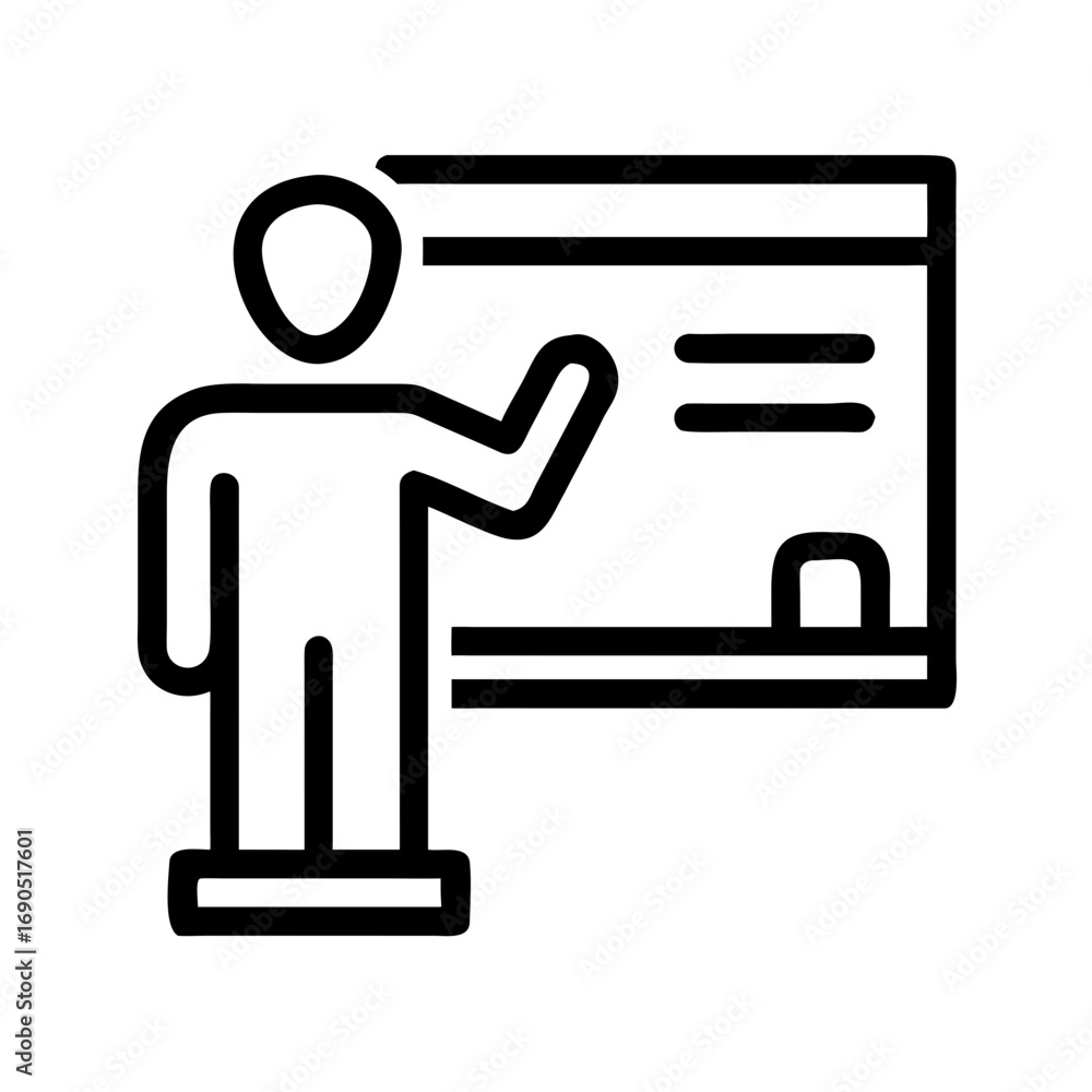Poster presentation training teaching icon vector illustration for business education and learning concepts