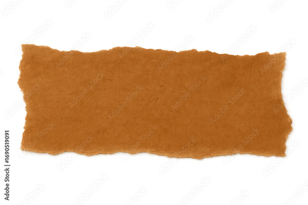Poster orange ripped piece of paper with transparent background, creating a textured and customizable desig
