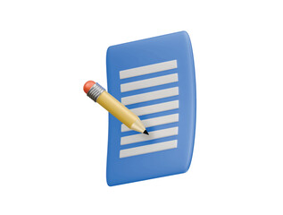 write note icon 3d illustration render