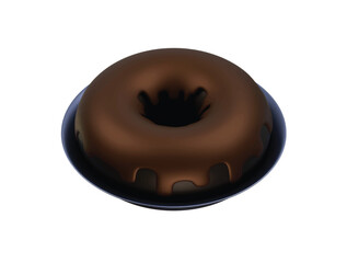 chocolate doughnut icon 3d illustration render