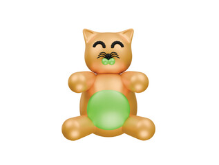 cat doll icon 3d illustration render