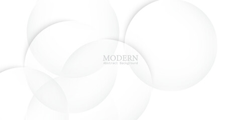 minimalist banner Abstract White Overlapping Circles Background Design. Modern creative trendy design