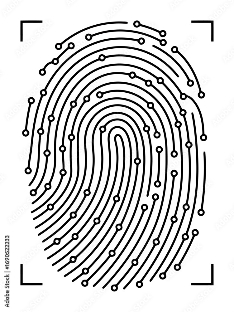 Poster digital identity fingerprint - circuit board biometrics