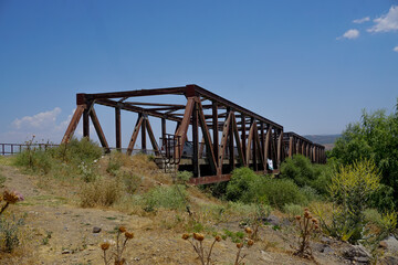 Genc bridge on Bingol road built on Murat river in Turkey