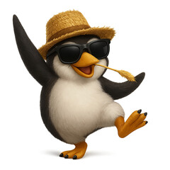 Obraz premium dancing penguin with white background