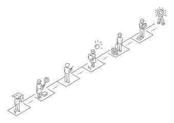 Achievement Pathway - Minimalist Line Art