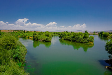 Genc bridge on Bingol road built on Murat river in Turkey