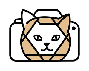 Cat Camera Logo - Pet Photography, Negative Space Design