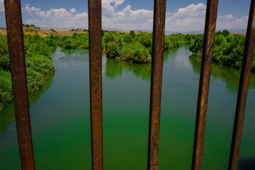 Genc bridge on Bingol road built on Murat river in Turkey