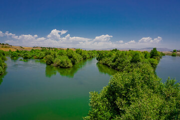 Genc bridge on Bingol road built on Murat river in Turkey