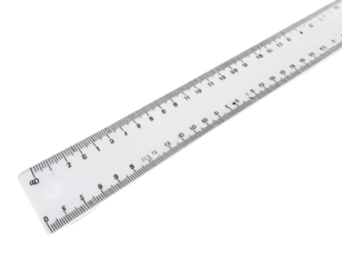 Clear plastic ruler with centimeter and inch markings (1)