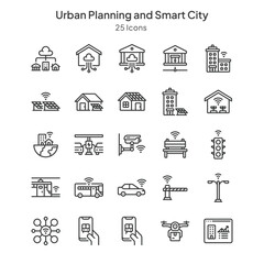 urban planning and smart city icons collection