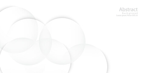 Abstract White Overlapping Circles Background Design